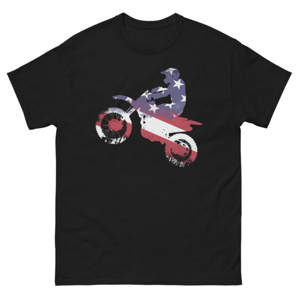 Motocross Dirt Bike American Flag Funny Enduro MX for Youth Unisex Tshirt