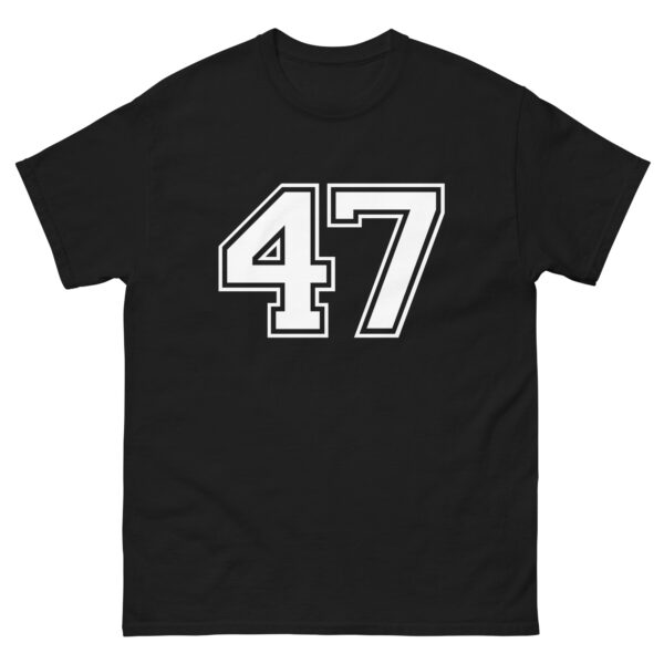 Number 47 Birthday Jersey – Varsity Sports Team Style Unisex Tshirt