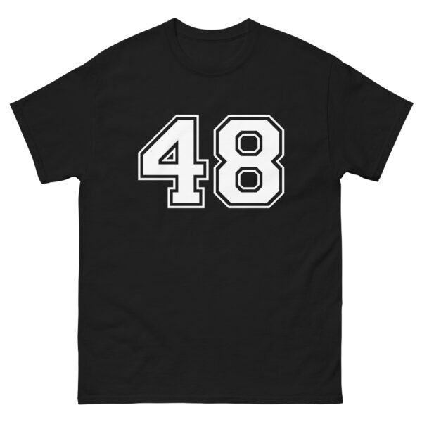 Number 48 Birthday Jersey – Varsity Sports Team Style Unisex Tshirt