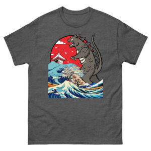 Catzilla Cat Japanese Sunset Art Funny Cat For Men Women Kid Unisex Tshirt - Image 9