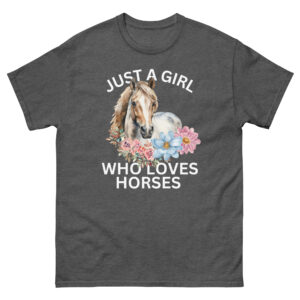 Just A Girl Who Loves Horses Riding Girls, Cowgirls, Farmer Unisex Tshirt - Image 9