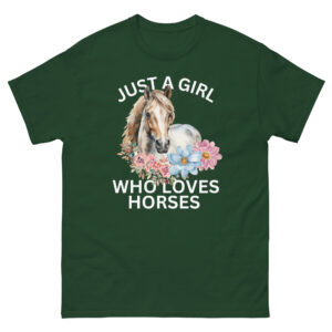 Just A Girl Who Loves Horses Riding Girls, Cowgirls, Farmer Unisex Tshirt - Image 7