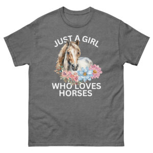 Just A Girl Who Loves Horses Riding Girls, Cowgirls, Farmer Unisex Tshirt - Image 11