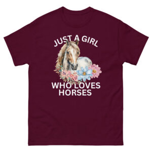 Just A Girl Who Loves Horses Riding Girls, Cowgirls, Farmer Unisex Tshirt - Image 2