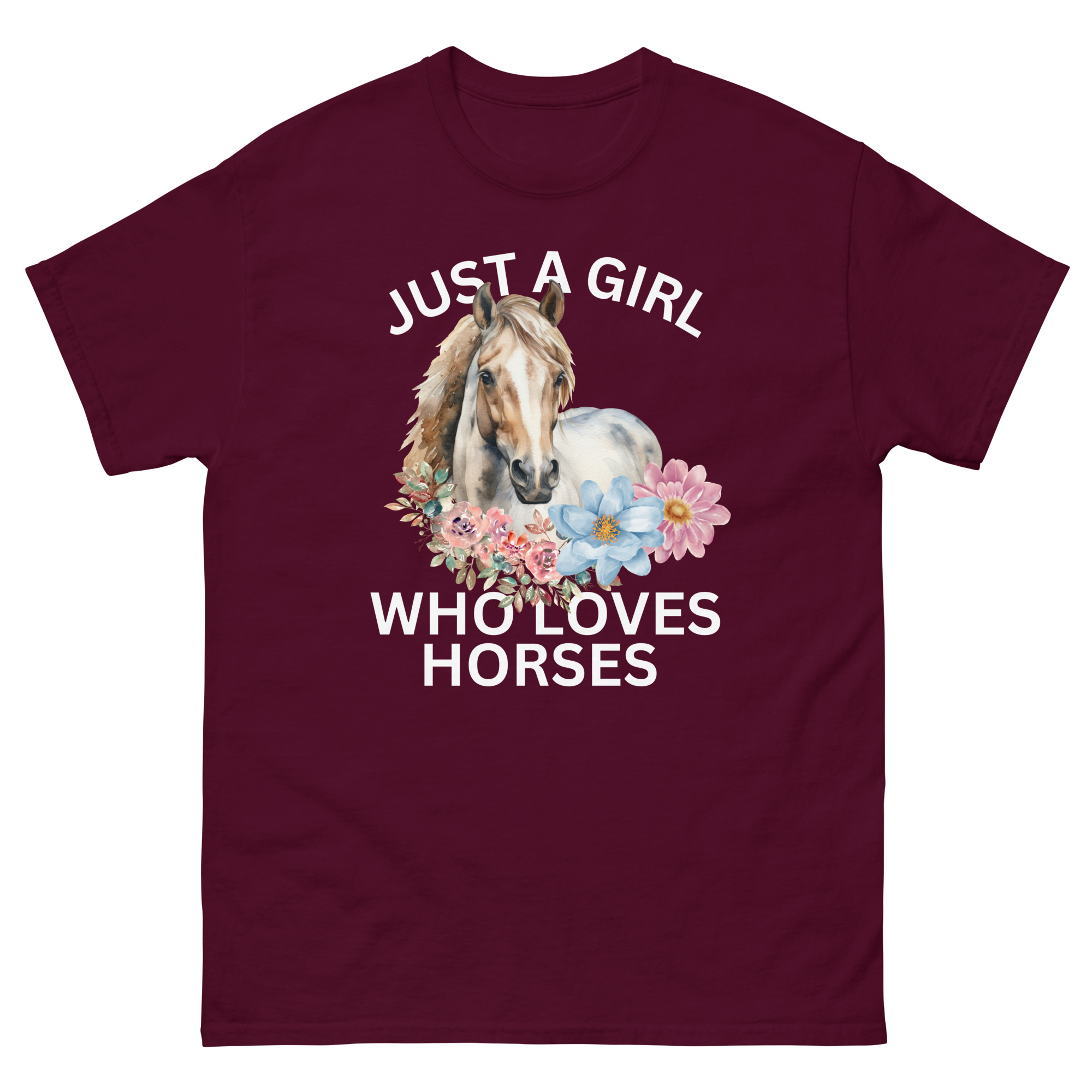 Just A Girl Who Loves Horses Riding Girls, Cowgirls, Farmer Unisex Tshirt - Image 2